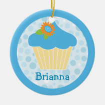 Sweet Blue Cupcake Ornament