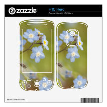 Sweet Blue Flowers Skins For HTC Hero