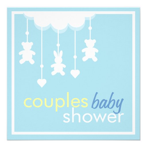 Sweet Boy Mobile Couples Baby Shower Invitation