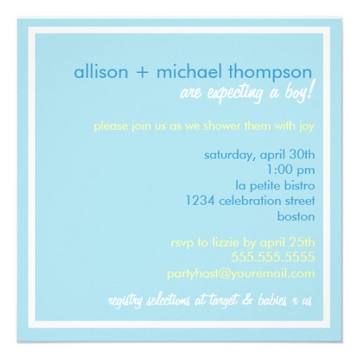 Sweet Boy Mobile Couples Baby Shower Invitation