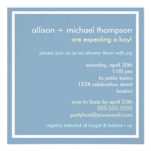 Sweet Boy Mobile Couples Baby Shower Invitation