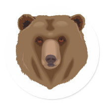 Sweet Brown Bear Round Sticker