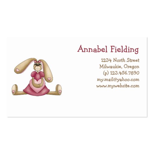 Sweet Bunnies · Bunny & Heart Business Card Templates