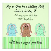 Sweet Bunny Birthday Invitation
