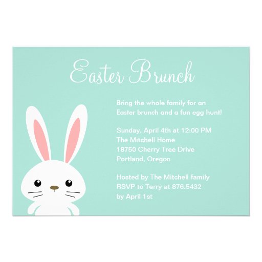 Sweet Bunny Easter Party Invitation (front side)