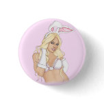 Sweet Bunny Girl Button