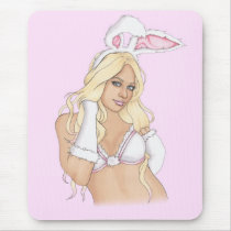 Sweet Bunny Girl Mousepad mousepads
