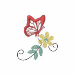 Sweet Butterfly Embroidered Top Embroidered Polo Shirt