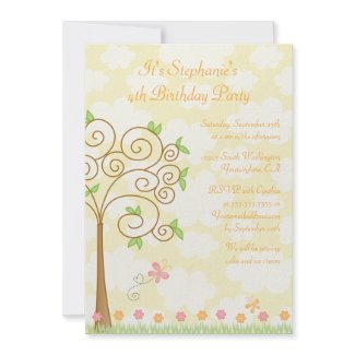 Sweet butterfly garden birthday party invitation invitation