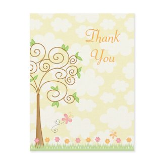 Sweet butterfly garden girl's thank you postcard postcard