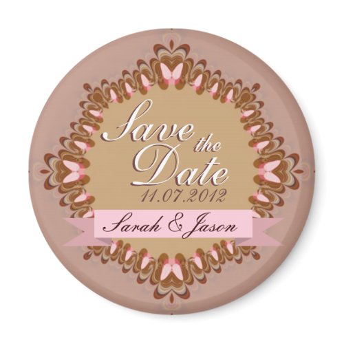 Sweet Butterfly Lace Save the Date Wedding Magnet magnet