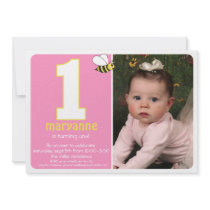 Sweet Buzzy Bee One Year Photo Invite