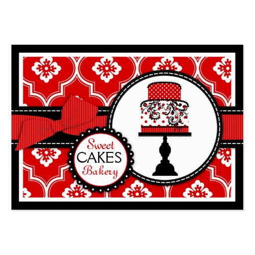 Sweet Cake Business Card Red (front side)
