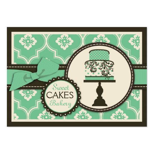 Sweet Cake Business Card Teal (front side)