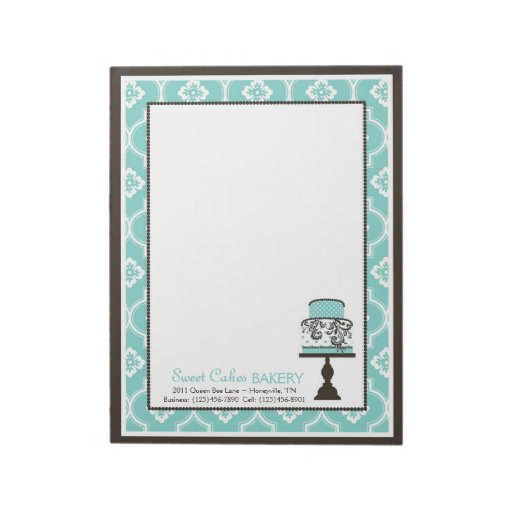 sweet cake business notepad turq zazzle sweet cake business notepad turq zazzle