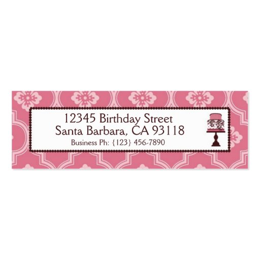 Sweet Cake Skinny Business Card (back side)