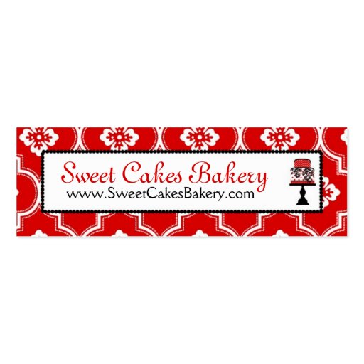 Sweet Cake Skinny Business Card Red