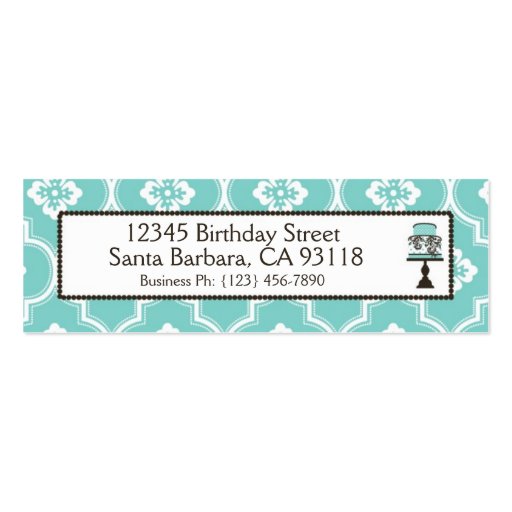 Sweet Cake Skinny Business Card Turq CR (back side)