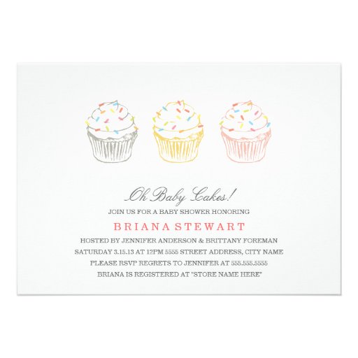 Sweet Cakes Baby Shower Invite