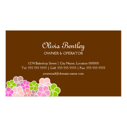 Sweet Cakes Bakery Business Cards (back side)