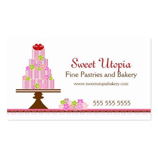 Sweet Cakes Bakery Business Cards (front side)