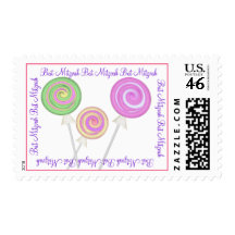 Sweet Candy Bat Mitzvah Lollipops Stamp