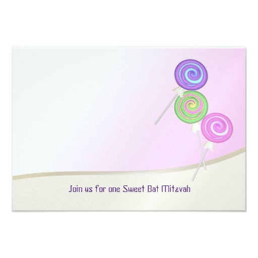 Sweet Candy Bat Mitzvah Response Card Personalized Invite