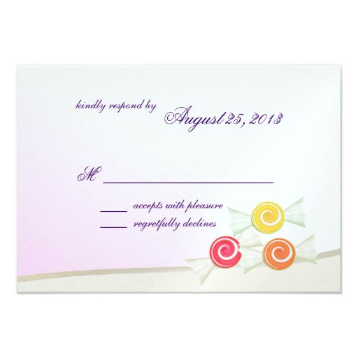 Sweet Candy Bat Mitzvah Response Card Personalized Invite
