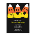 Sweet candy corn trick or treat Halloween party postcard