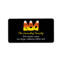 Sweet candy corn trio trick or treat Halloween label