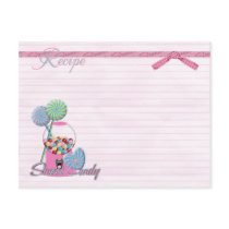 sweet candy recipe card postcards