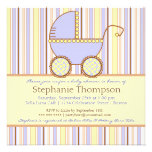 Sweet Carriage Baby Boy Shower Invitation