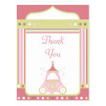 Sweet carriage princess party thank you postcard postcards