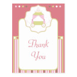 Sweet carriage princess party thank you postcard postcards