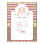 Sweet carriage princess party thank you postcard postcards