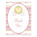 Sweet carriage princess party thank you postcard postcards