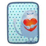 Sweet cat in love, iPad sleeve