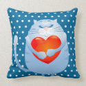 Sweet cat in love, pillow throwpillow