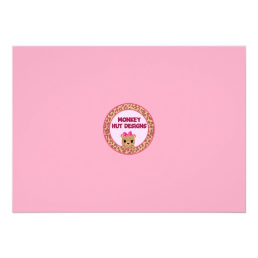Sweet CHEETAH Girl Baby Shower Invitation CGS Pink