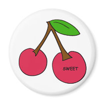 Sweet Cherries Magnet by clownfacearts Sweet Cherries Magnet