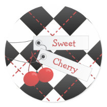 Sweet Cherry Argyle stickers by candystore Sweet Cherry Argyle stickers