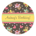 Sweet Cherry Cupcakes Birthday Gift Label Sticker