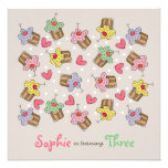 Sweet Cherry Cupcakes Children Birthday Invitation