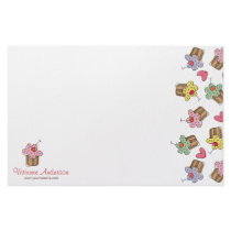 Sweet Cherry Cupcakes Cute Fun Custom Stationery