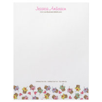 Sweet Cherry Cupcakes Cute Fun Letterhead Template by fatfatin_design Sweet Cherry Cupcakes Cute Fun Letterhead Template