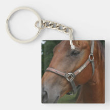 Sweet Chestnut Horse Keychain Square Acrylic Key Chains