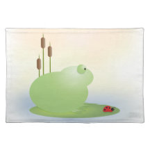 Sweet Chibi Frog and Ladybug Placemat