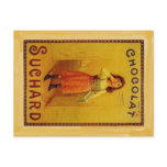 Sweet Chocolate Girl On Vintage Postcards