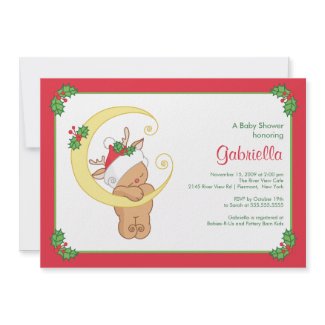 Sweet Christmas Baby Shower Invitation Baby Deer invitation