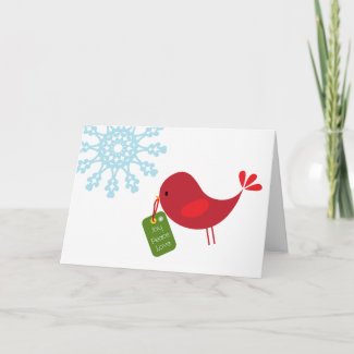 Sweet Christmas Bird - Greeting Card card